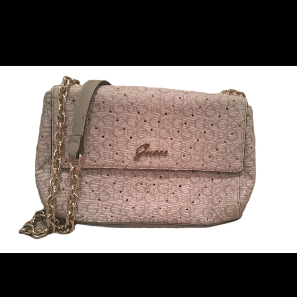 GUESS Light Blue Crossbody Bag with Silver  Chain